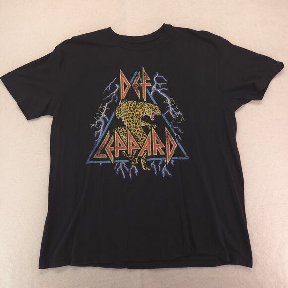 Def Leppard Band Graphic Crew Neck T Shirt Adult Mens Size Extra Large XL Black - Picture 2 of 9